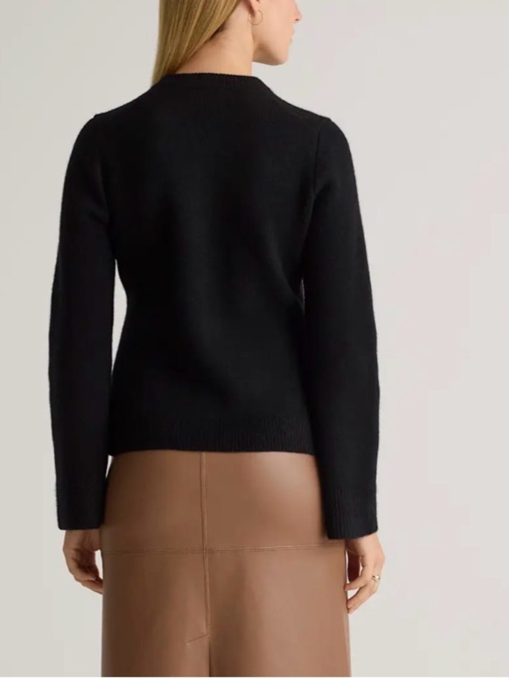 Quince Black Mongolian Cashmere Structured Cardigan - Picture 5 of 8